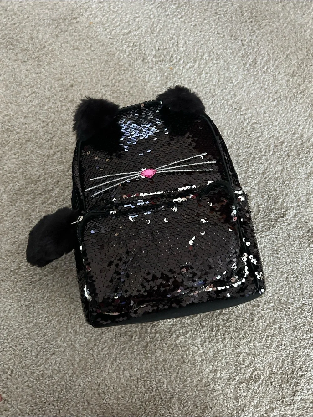 Claire’s Black Cat Backpack NWT